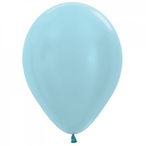 30cm (11 Inch) Metallic Light Blue Latex Balloons