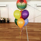 6 Helium Balloons Bouquet with 43cm Personalised Orbz Balloon