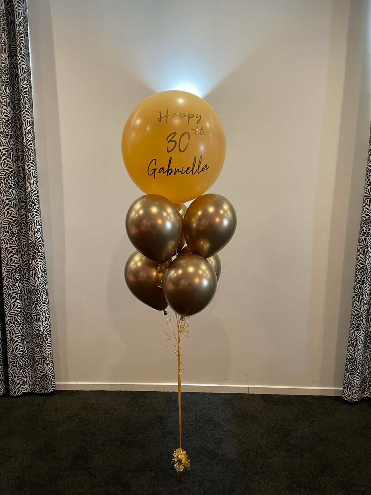 6 Helium Balloons Bouquet with 60cm Personalised Balloon – Balloon ...