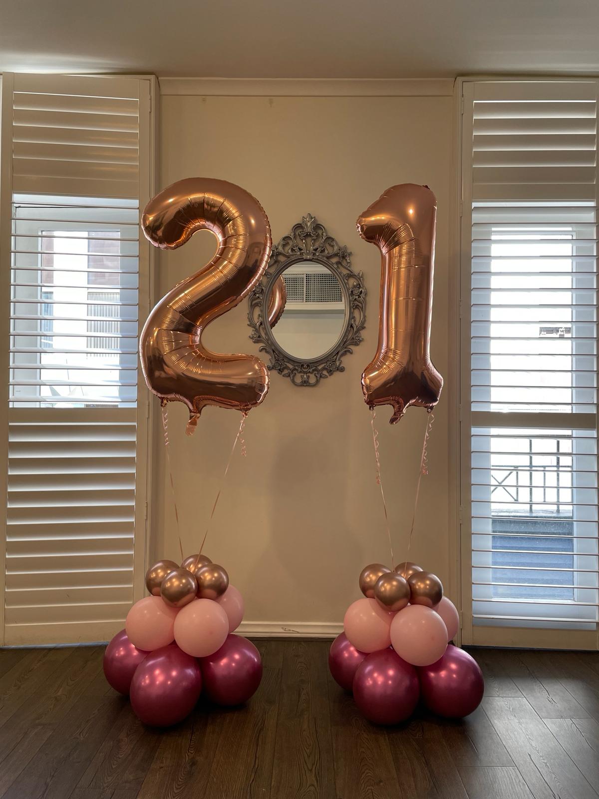 86cm Megaloon Number with Balloon Bouquet each