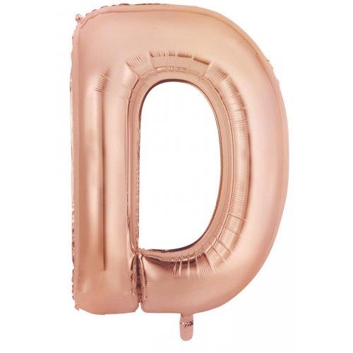 Letter D Foil Balloon 86cm - Rose Gold