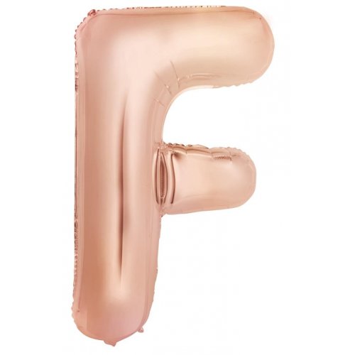 Letter F Foil Balloon 86cm - Rose Gold