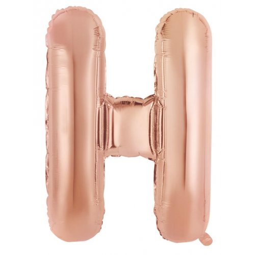 Letter H Foil Balloon 86cm - Rose Gold