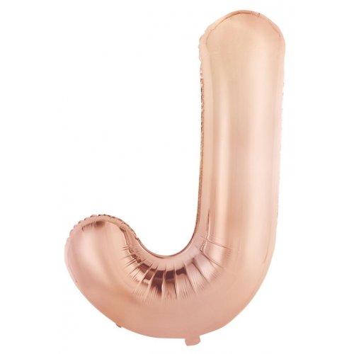 Letter J Foil Balloon 86cm - Rose Gold
