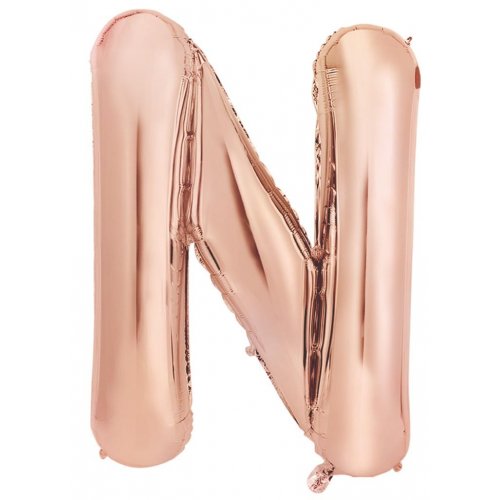 Letter N Foil Balloon 86cm - Rose Gold