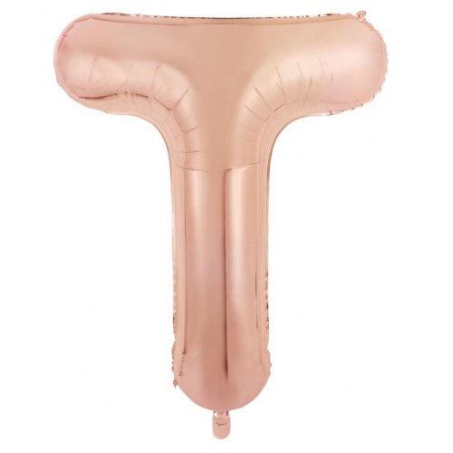 Letter T Foil Balloon 86cm - Rose Gold