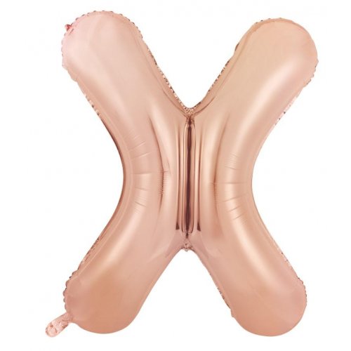 Letter X Foil Balloon 86cm - Rose Gold