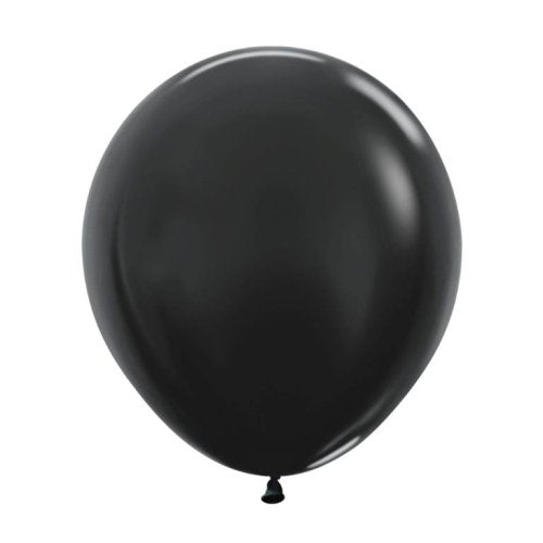 46cm Metallic Black Latex Balloons