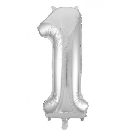Number 1 Foil Balloon - Silver