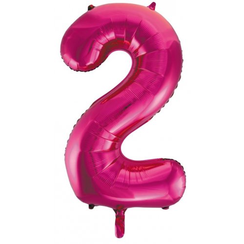 Number 2 Foil Balloon - Magenta