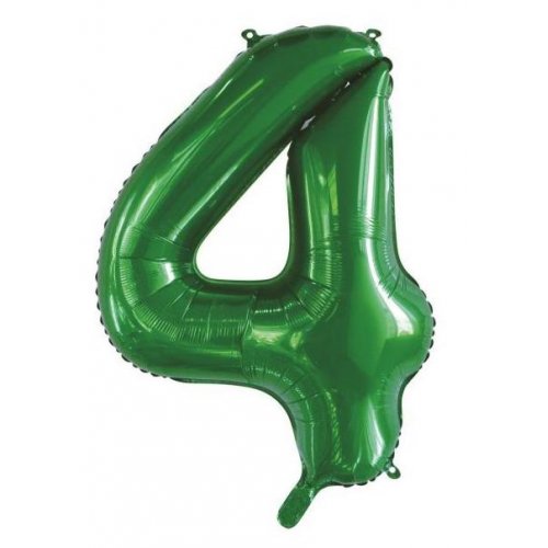 Number 4 Foil Balloon - Green
