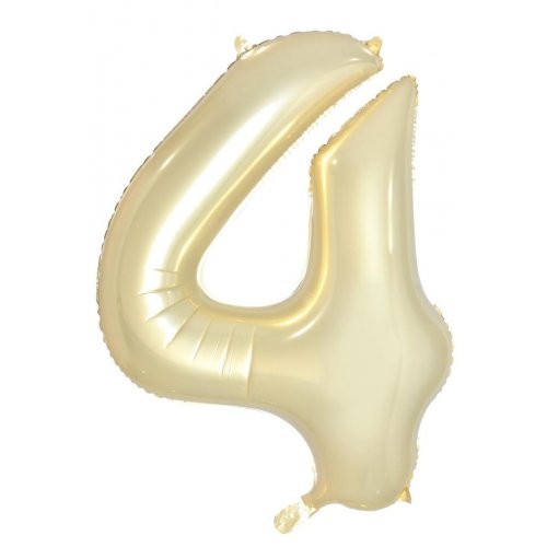 Number 4 Foil Balloon - Luxe Gold