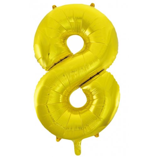 Number 8 Foil Balloon - Gold