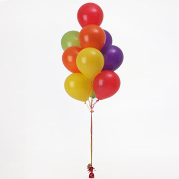 10 Helium Balloons Bouquet Bright Multicolor