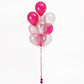10 Helium Balloons Bouquet Pink and Silver